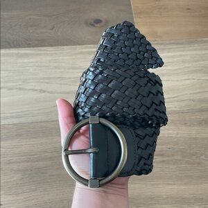 Banana Republic Wide Braided Brown Leather Belt Size Small